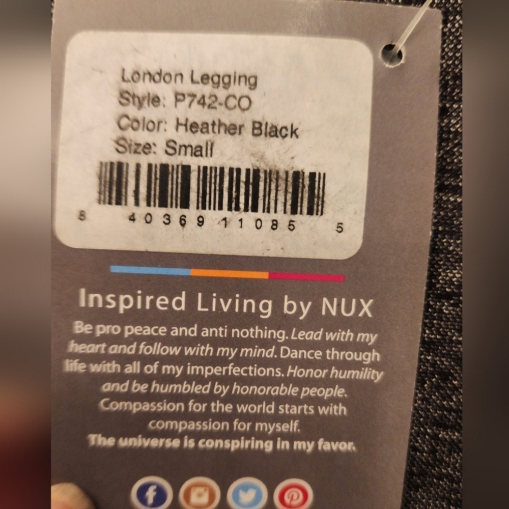 NUX London leggings Heather black Sz SM - Picture 8 of 8